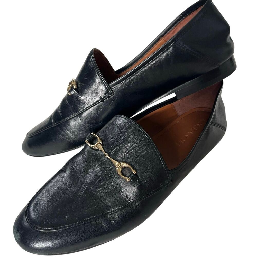 Coach Haley Loafer Black Leather Quiet Luxury Old Money Minimalist Women’s 9.5